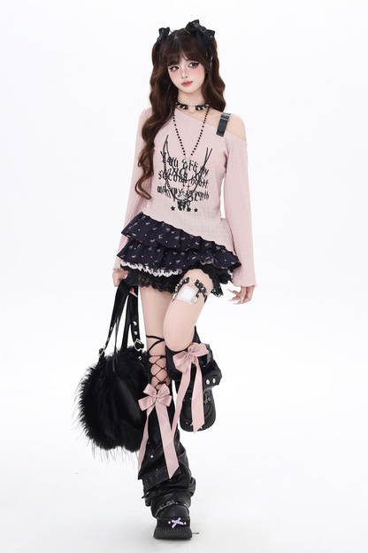 One Top Leather Subculture Sheer Shoulder
