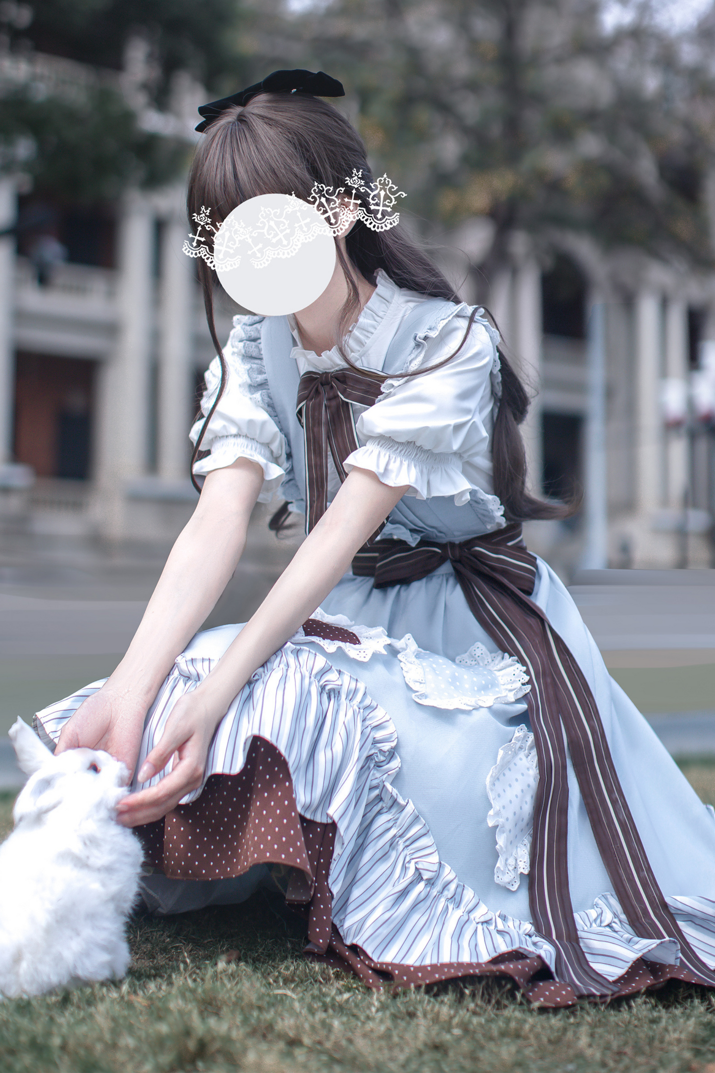 Schleifenhemd Retro-Haargummi Reservierungen + Brosche Alice-Stil Clip Rock Hosenträger