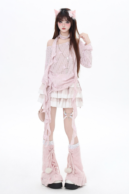 Romantic mesh girly top