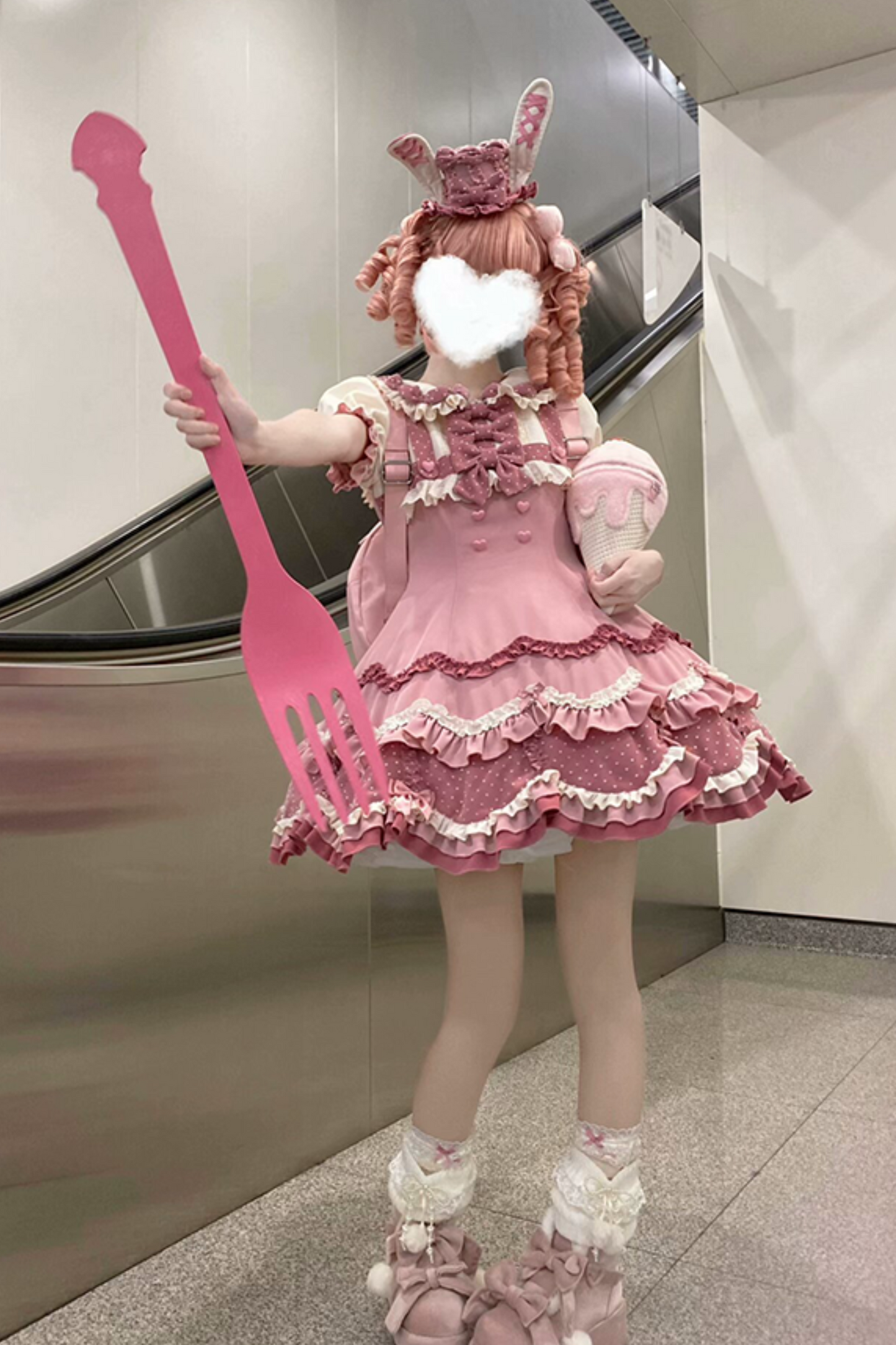 Ohrenkuchen täglich + Kaninchen Kirsche Lolita Bunny Hut Kleid