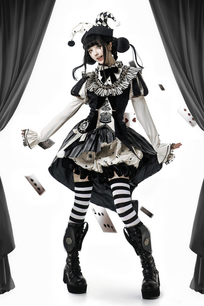 Seltsames Zirkus-Lolita-Set Pierrot Dark