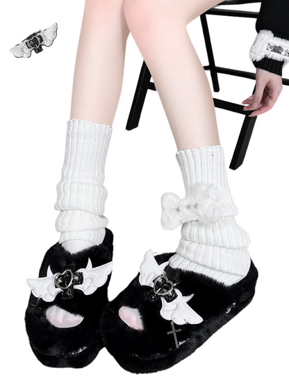 Chaussons à plateforme en fourrure DeVille Shoes Angel