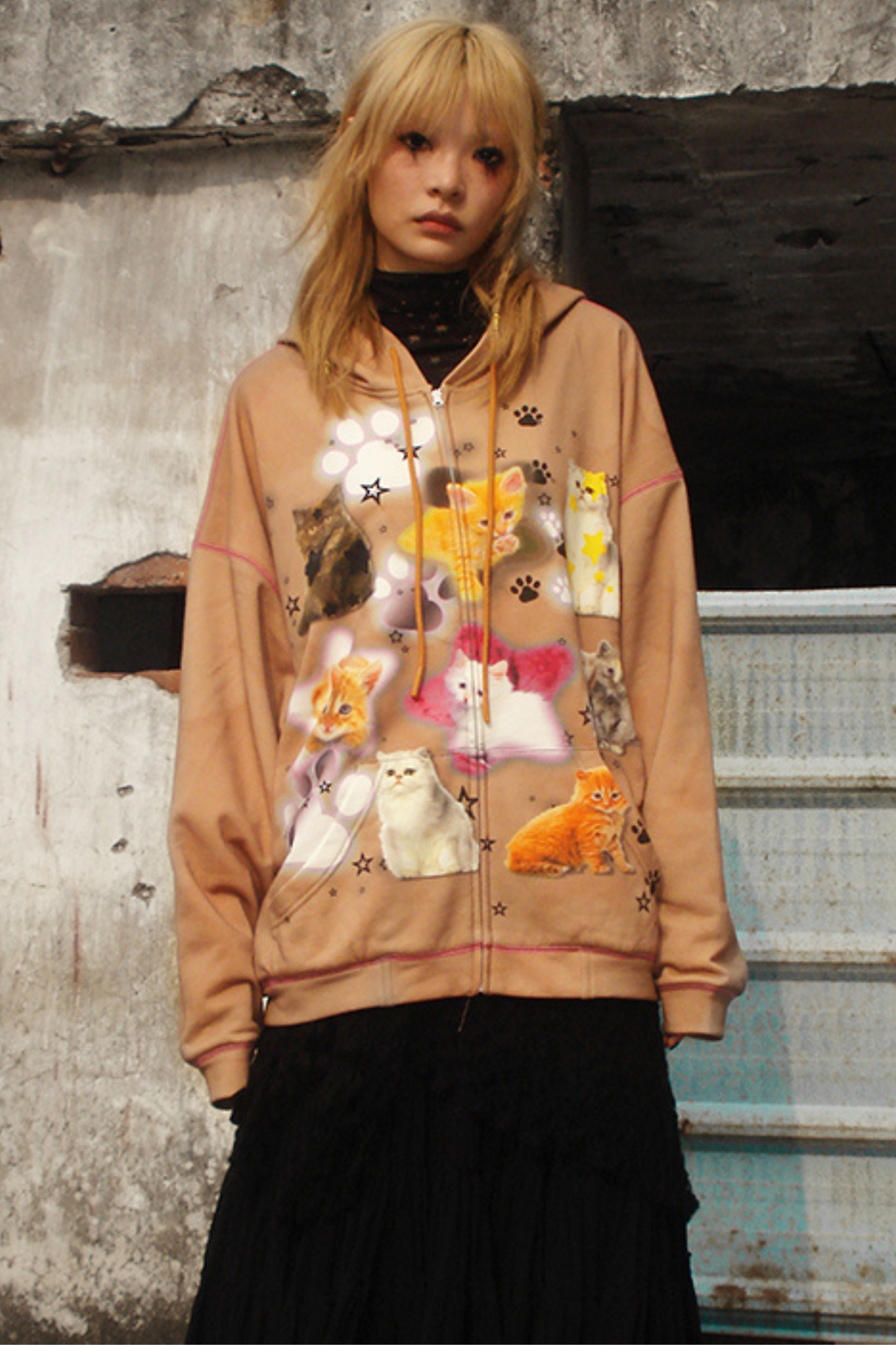 Colorful Sweatshirt Spray Cat Art