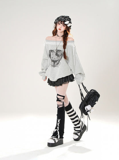 Trim Schmetterling Applikationen Spitze elastische Taille weiß/schwarz