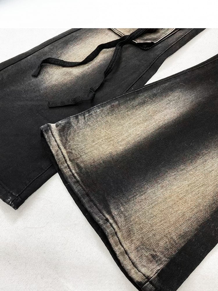 Distressed Flare Black Jeans Design Silhouette Bittersweet