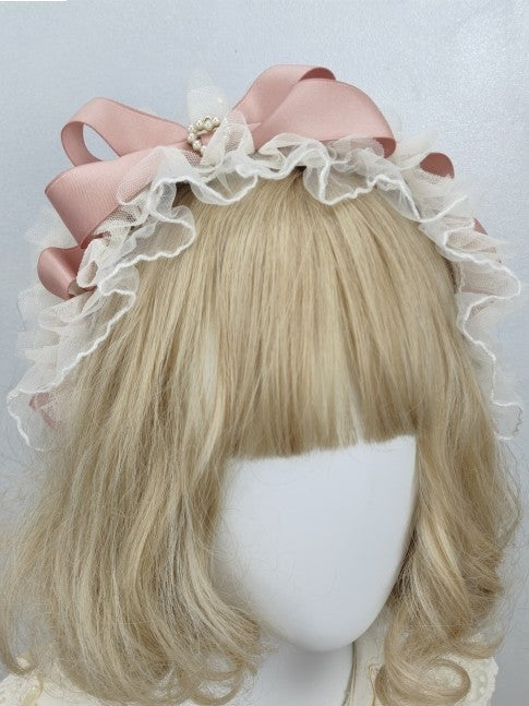 Ribbon Lace KC Pink Heart Bow Dusty Decoration