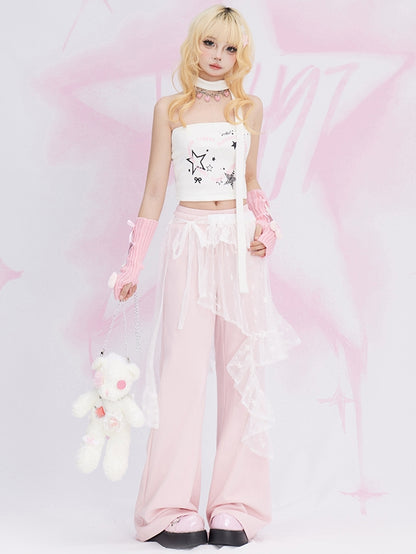 Pink Flared Sweatpants
