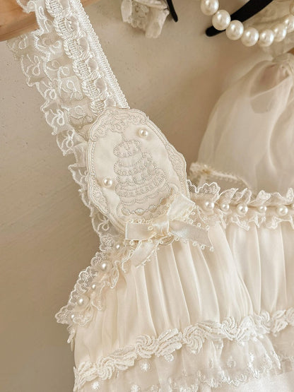 Brooch Embroidered Creamy