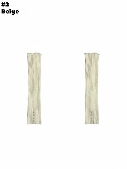 グレー/ベージュ/ブラウン/ブラック セルフタイストラップ レッグウォーマー