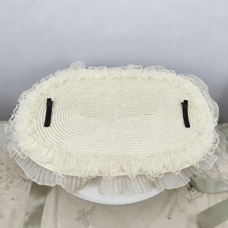 Floral Design Lace Straw Options Bow 4 Trim Bonnet Big