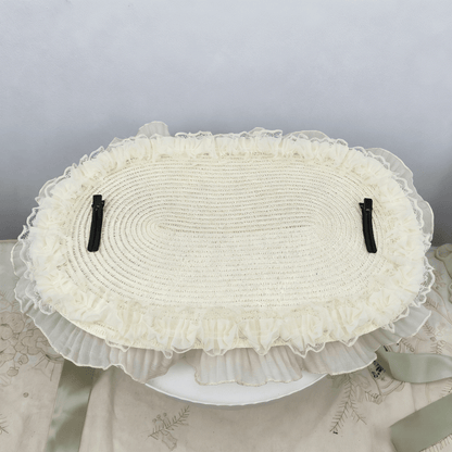 Floral Design Lace Straw Options Bow 4 Trim Bonnet Big