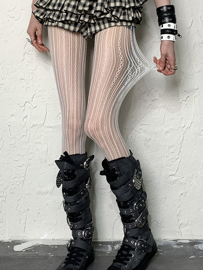 Options Striped Hollow-out Tights 4