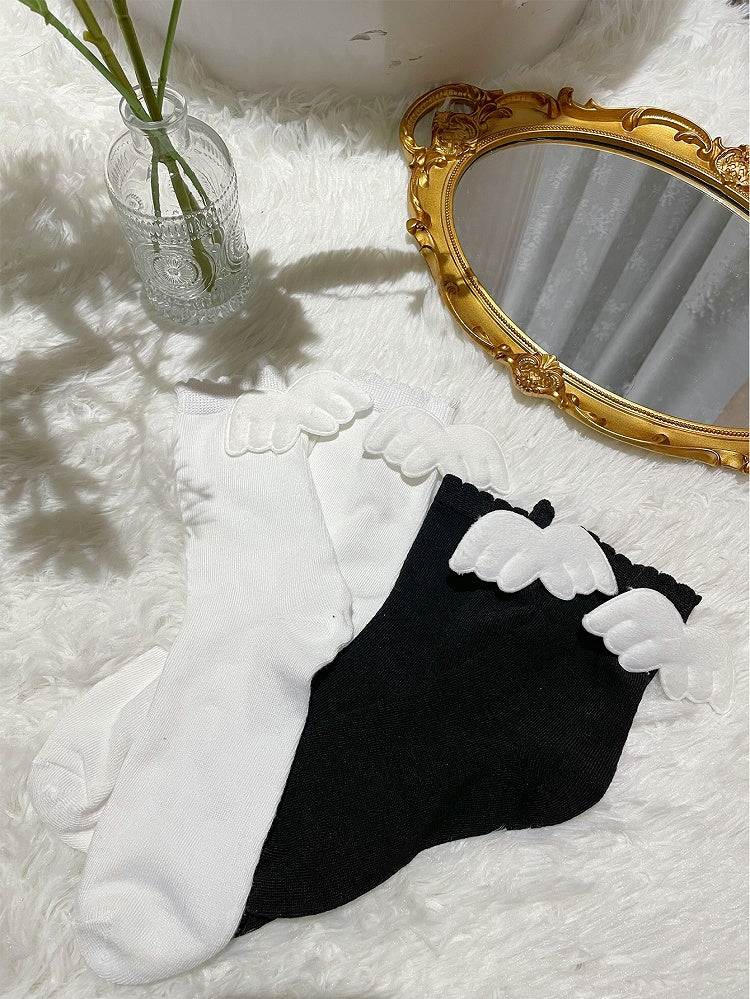 Chaussettes Lolita à la cheville blanches et noires