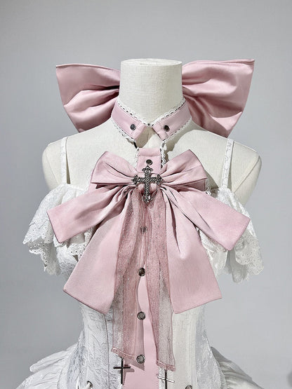 Straps Spaghetti JSK Lolita Pink Balletcore White Corset + Dress