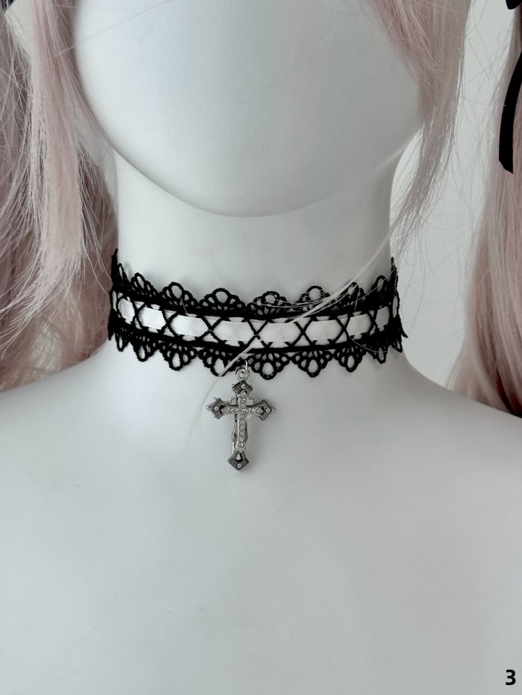 Gothic Cross Pendant Lolita Choker