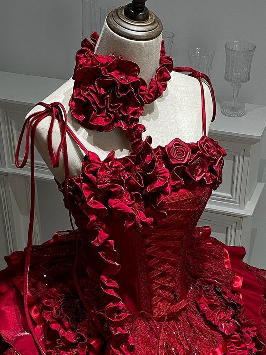 Flower Red Choker