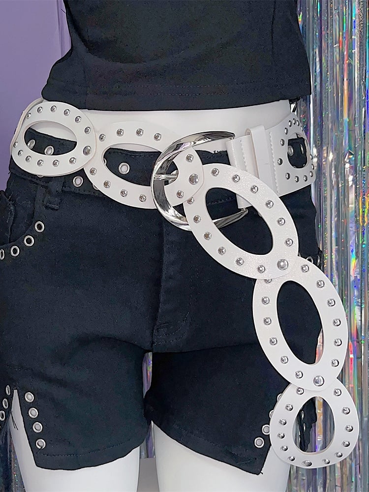 Wrist Decorated Belts Studs Pink/White/Black