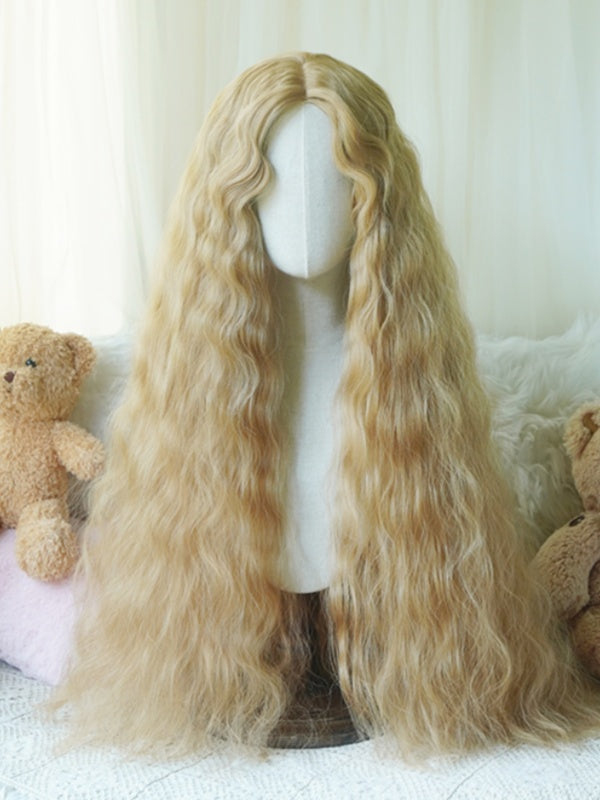 Caramel/Blonde/Pink/Light Blonde Hip Length Curly Wig