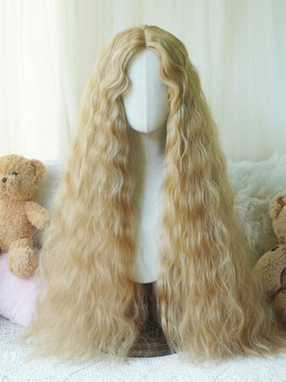 Caramel/Blonde/Pink/Light Blonde Hip Length Curly Wig