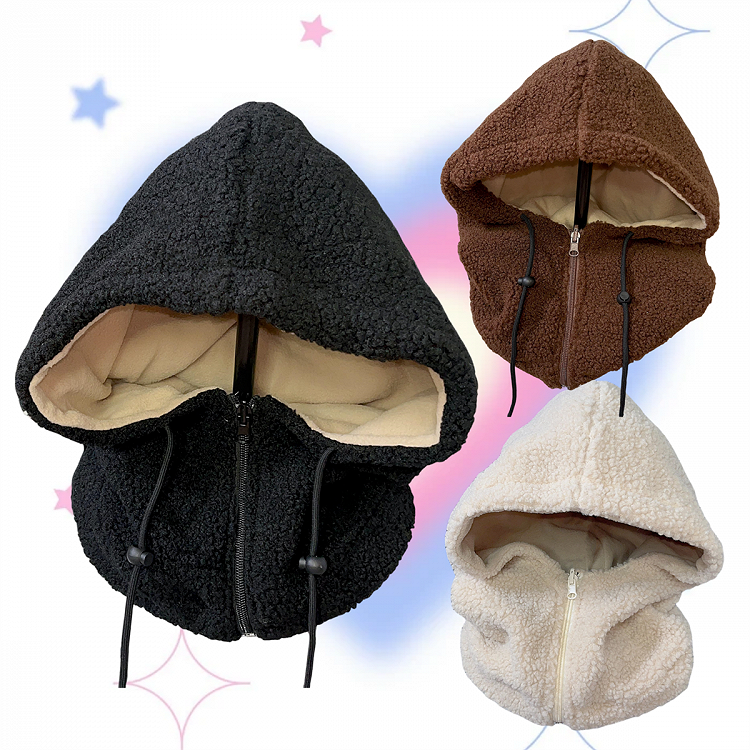 Black/Beige/Coffee Drawstring Hat