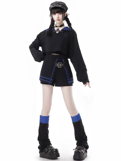 and Black Leg Warmers Blue Dark