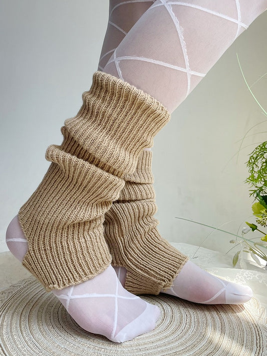 Jambières tricotées kaki Lolita