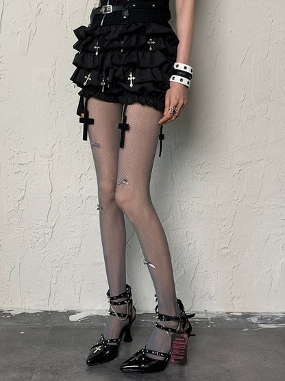 Details Bowknot Tights 5 Wasteland Punk Options Color