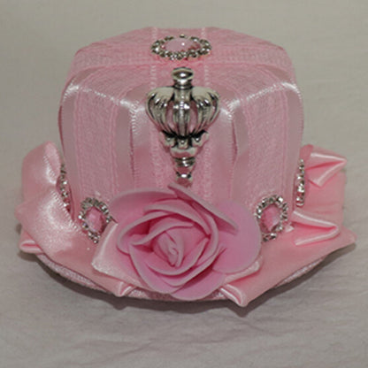 Bowknot Floral/ 3 Decorated Hat Mini And Crown Design Rhinestone Options