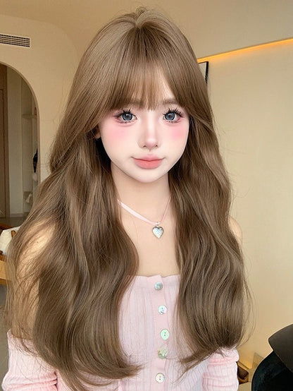 Length Wig Bnags Air Brown 62CM With Wavy