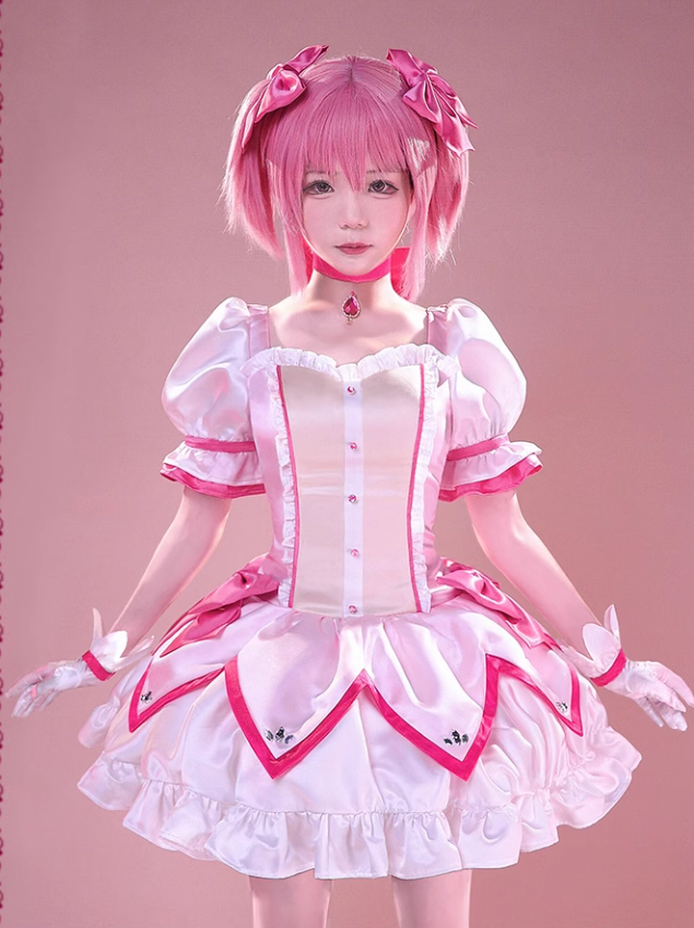 Puella Magi Madoka Magica Kaname Madoka Pink Dress Lolita-Style Cosplay Costume