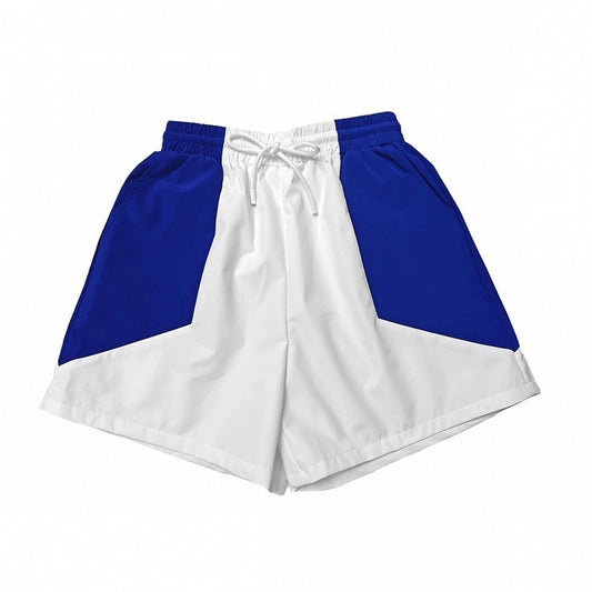 Short bleu et blanc à motif colorblock Jirai Kei
