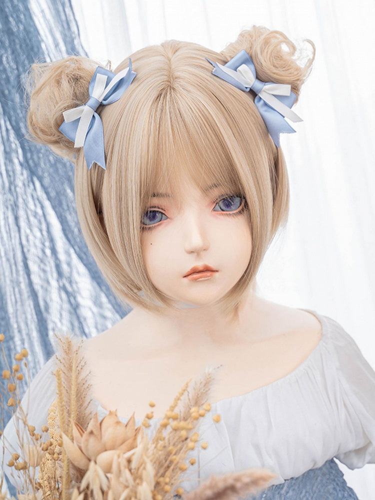 Wig 35CM Hairclips + Blonde Double Straight Accessories Length