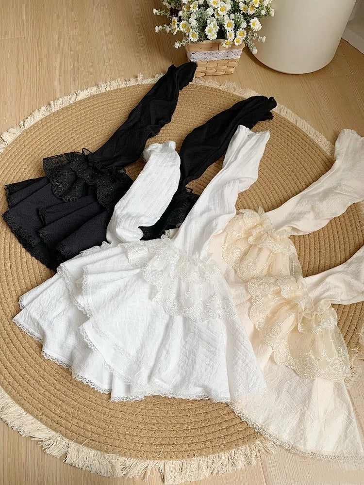 White Black Sleeves / Detachable Bell Beige