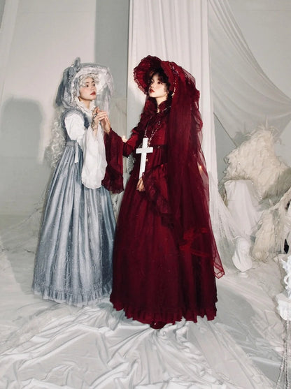 Robe taille empire cathédrale rouge style gothique Lolita JSK