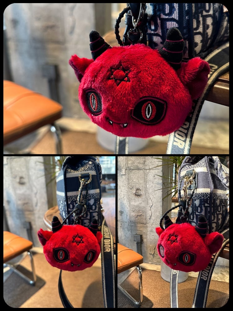 Red Devil Gothic Plush Key Chain Charm