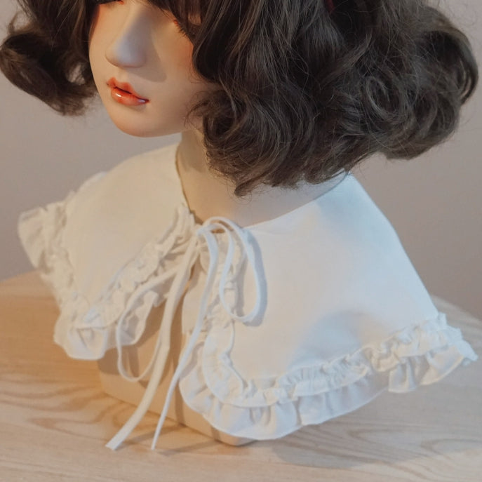 Abnehmbarer Spitzenkragen Weiß