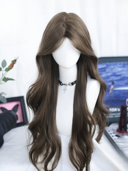 Curtain 65-70CM Bangs Wavy Brown With Wig Length