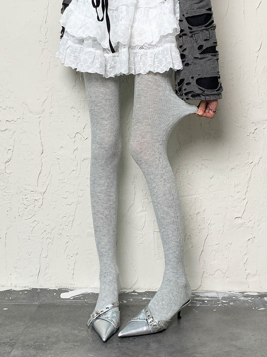 Light Grey Y2K Tights