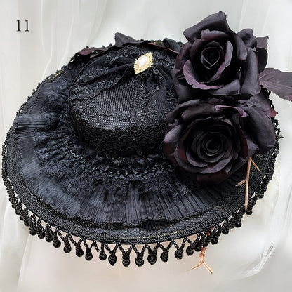 Trim Gothic 11 Floral Lace Hat Beaded Elegant Options Design Charm