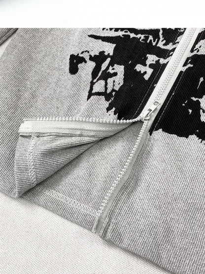 Jacket Bittersweet Print Design Gray
