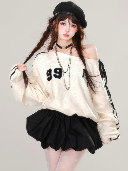 Bubble Design Apricot Asymmetrical Patchwork Skirt Dress Neckline