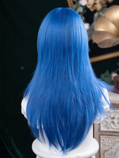 Bangs Wig 63CM Blue With Length Straight Full