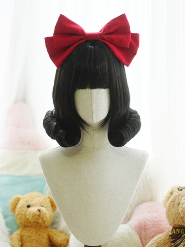 Blonde/Black Short Wig With Full Bangs