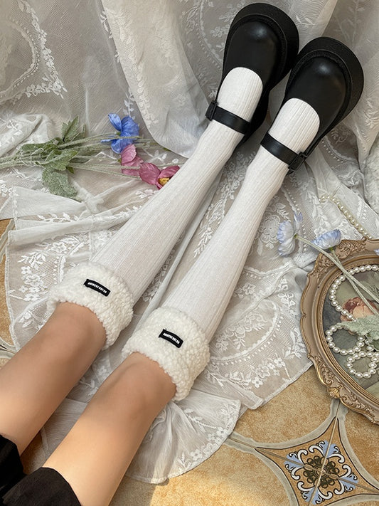Chaussettes montantes en peluche douce