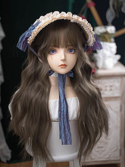 With Brown Bangs Air 72CM Wig Wavy Length