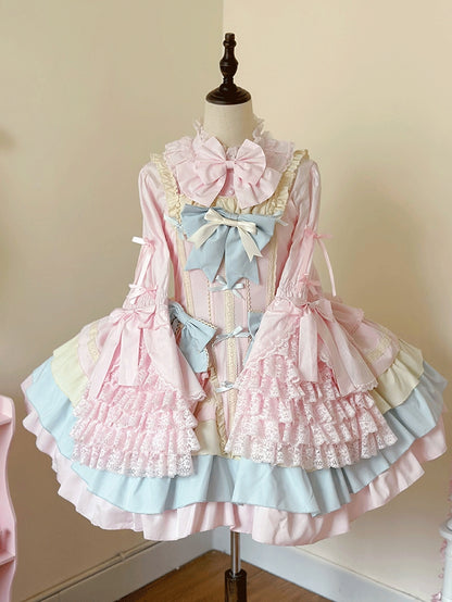 Bell Plus Blue Pink Size Blouse / White Lolita Apricot Black Sleeves
