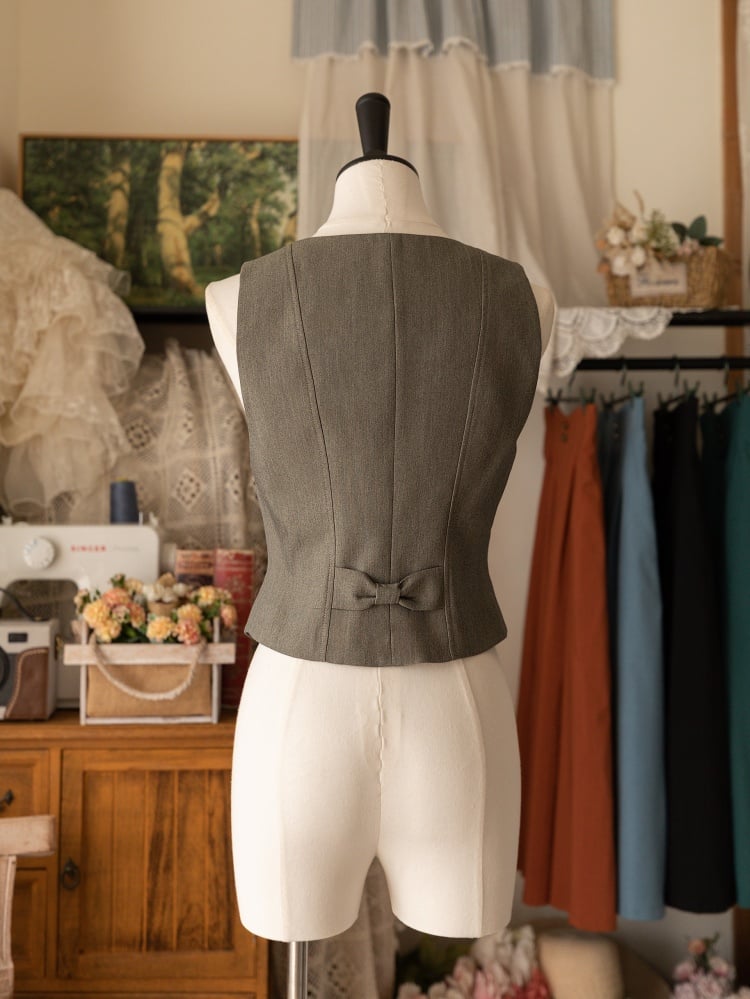 Gray V-neck Waistcoat