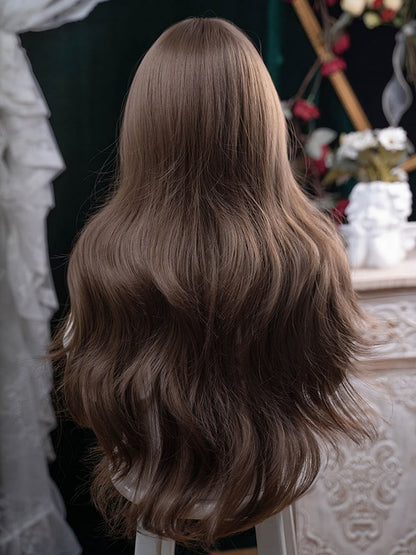 71CM Wavy Air With Wig Brown Bangs Length