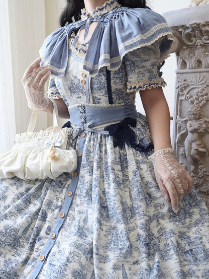 Blue Sle-tie Strap Cape