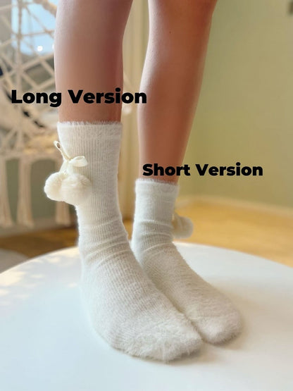 Kawaii Bow Pompons Lolita Calf/Ankle Socks